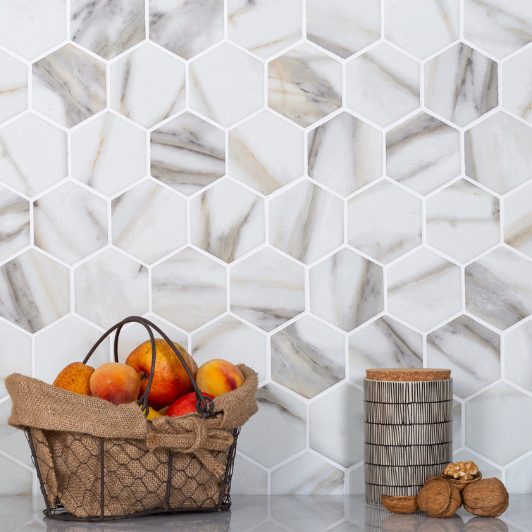 Beige Hexagonal Matte Mosaic Tile for Kitchen and Bathroom