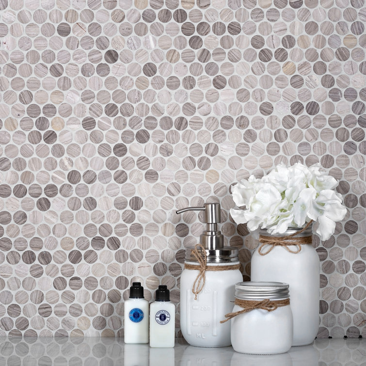 Gray Polished Wood Look Hexagonal Mosaic Tile for Walls and Floors