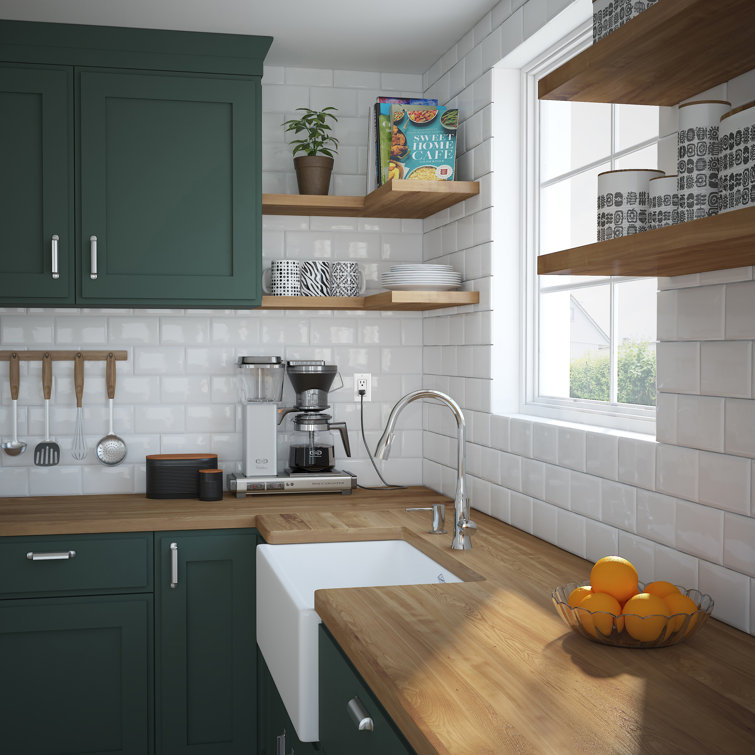 Shaker 33" Patina Blue and Gold Fireclay Farmhouse Sink