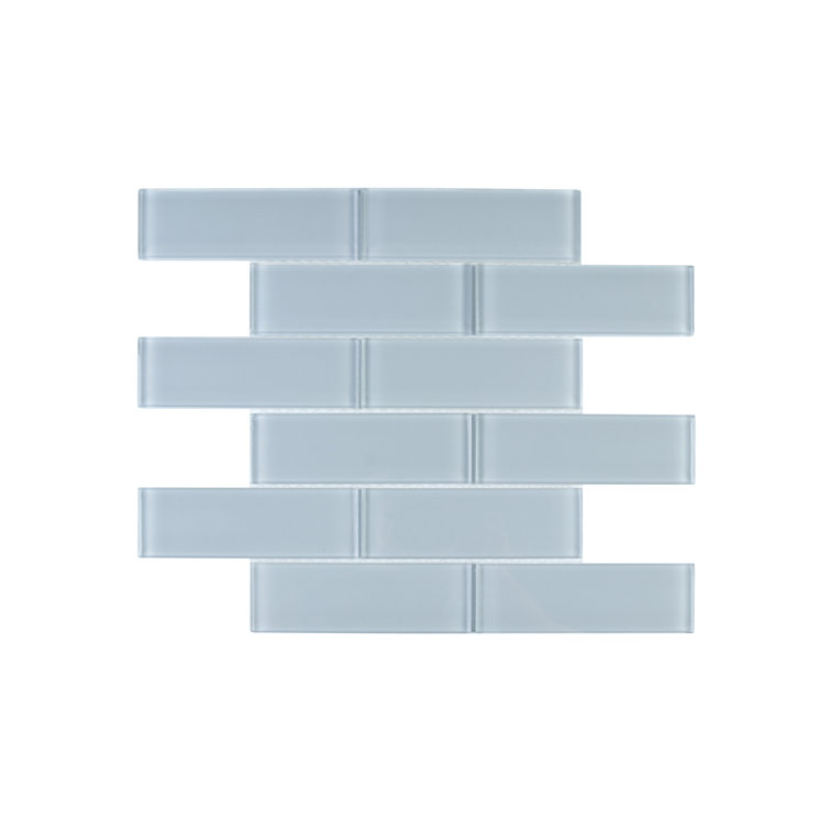 Moonlight Gray 2" x 6" Polished Glass Subway Tile