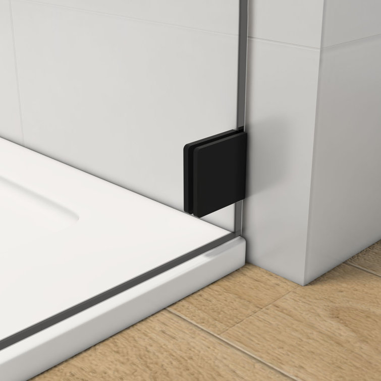 60'' Matte Black Frameless Sliding Shower Enclosure