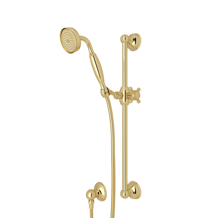 Tuscan Brass Adjustable Handheld Rain Shower Set with Slide Bar