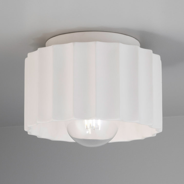 Matte Black 8'' Indoor/Outdoor Drum Flush Mount Ceiling Light