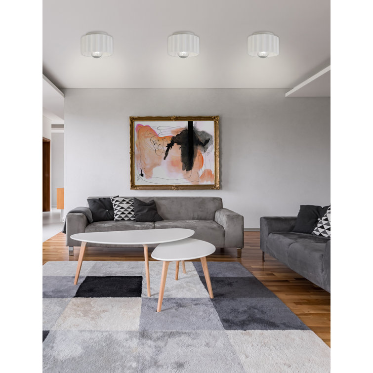 Matte Black 8'' Indoor/Outdoor Drum Flush Mount Ceiling Light