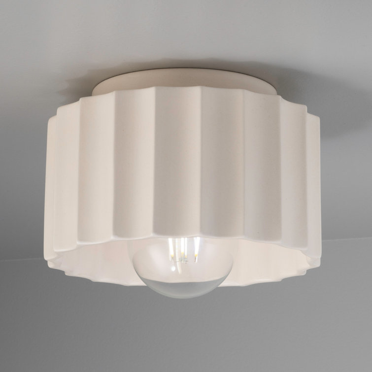 Matte Black 8'' Indoor/Outdoor Drum Flush Mount Ceiling Light
