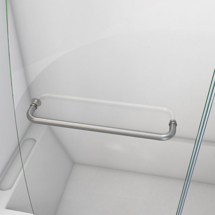 Aqua 48" x 58" Frameless Clear Glass Hinged Tub Door