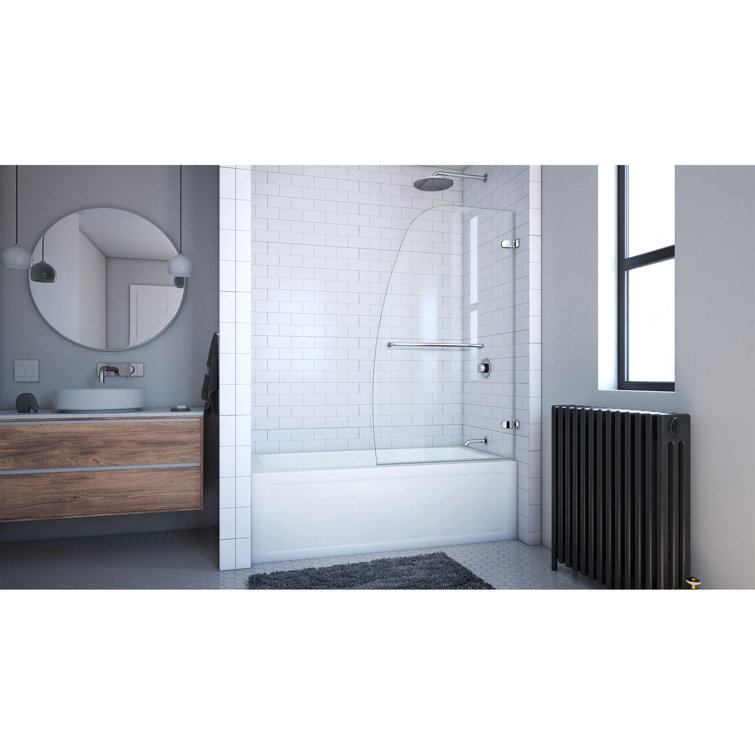 DreamLine 34'' x 58'' Frameless Chrome Hinged Tub Door
