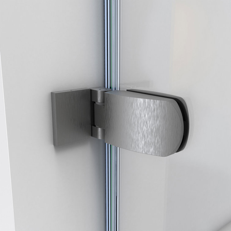 Aqua Uno 60" Clear Tempered Glass Frameless Hinged Tub Door
