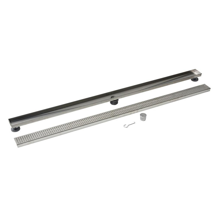 Matte Black Stainless Steel Linear Shower Drain Cover, 24 Inches