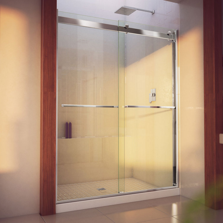 Essence-H 56-60" Chrome Semi-Frameless Sliding Shower Door