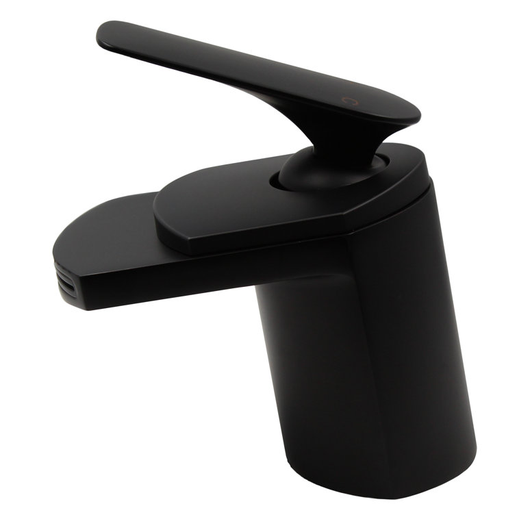 Matte Black Single-Handle Waterfall Bathroom Faucet