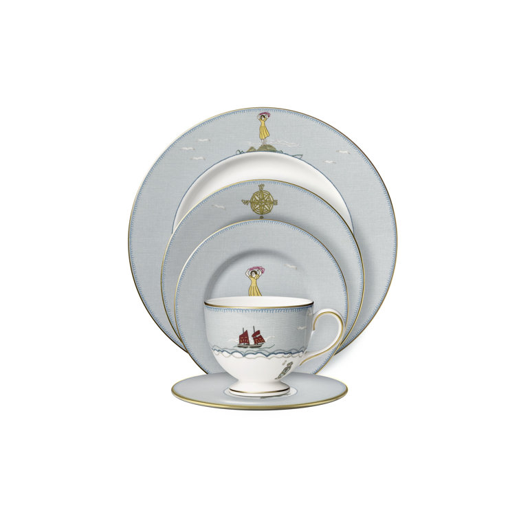 Kit Kemp's Sailor's Farewell 5-Piece Porcelain Dining Set, Service for 1