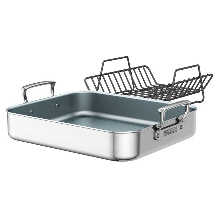 Stainless Steel Ceramic Nonstick Roasting Pan with Rack