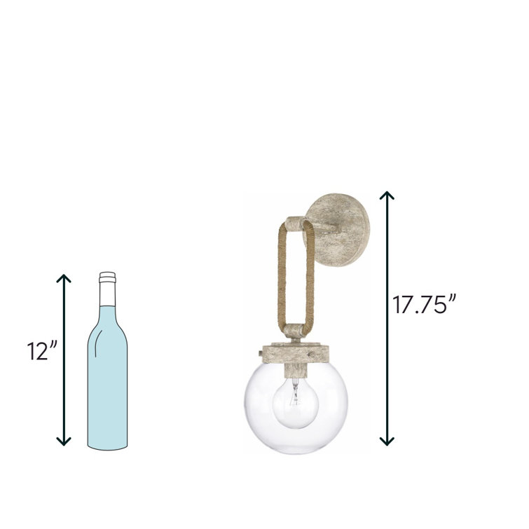 Mystic Sand Coastal Clear Glass Globe Wall Sconce