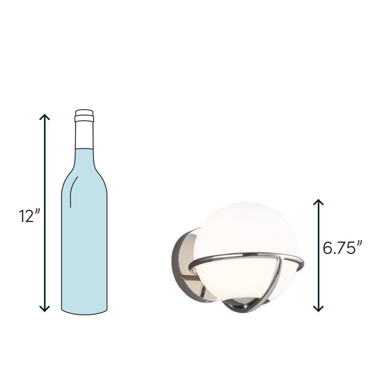 Burnished Brass Dimmable Sconce with White Opal Glass Shade