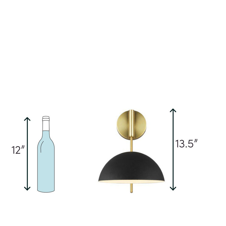 Midnight Black Steel Swing Arm Sconce - Direct Wired