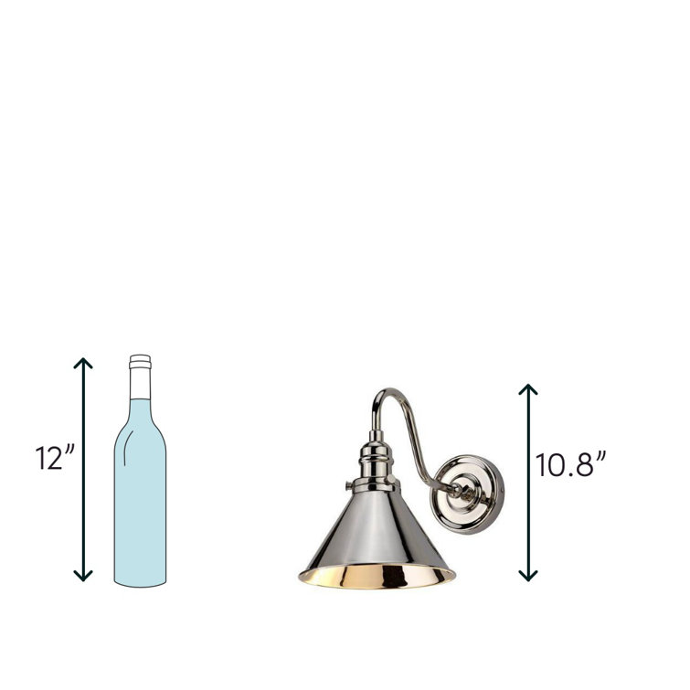 Polished Nickel Adjustable Arm Metal Cone Sconce