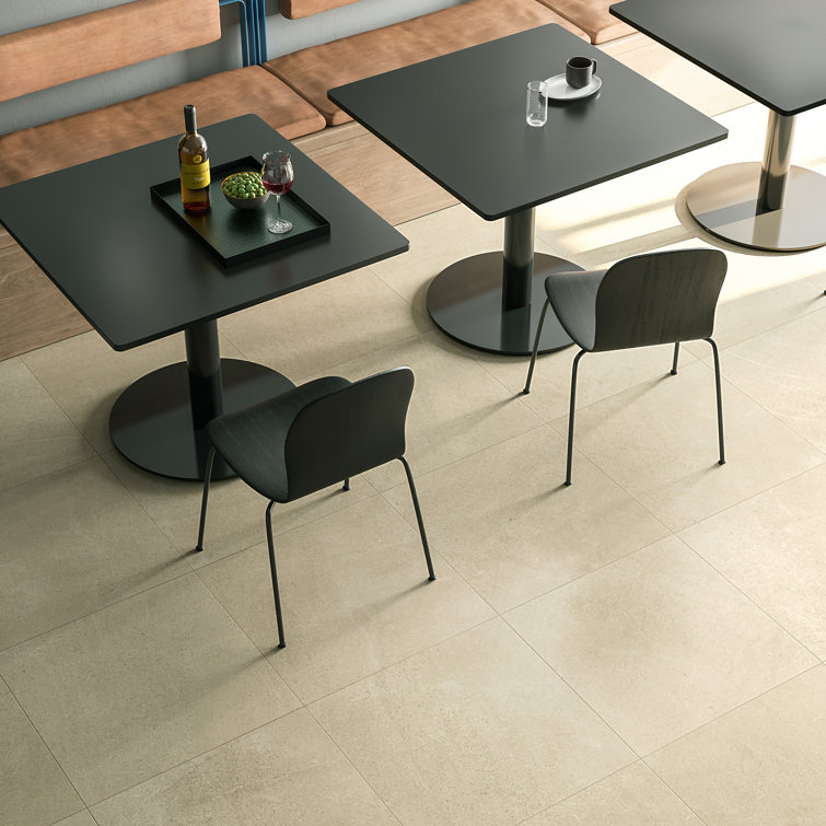 Large Format Beige Porcelain Stone Look Wall & Floor Tile