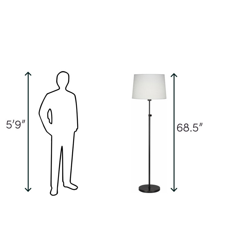 Koleman Adjustable Height Deep Patina Bronze Floor Lamp