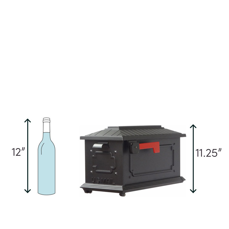 Kingston Black Aluminum Post Mount Mailbox