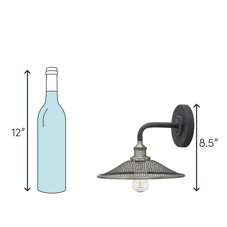 Aged Zinc Nickel Direct Wired Electric Wall Sconce