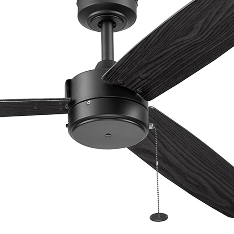 Journal Matte Black 52-Inch Ceiling Fan with Reversible Ebony and Teak Blades