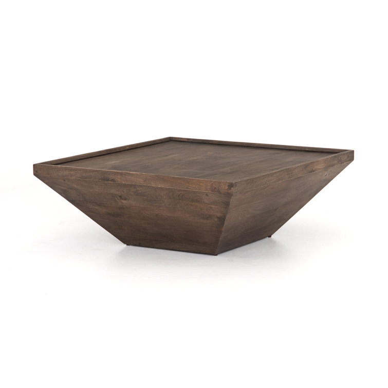 Aged Brown Acacia Solid Wood Square Coffee Table