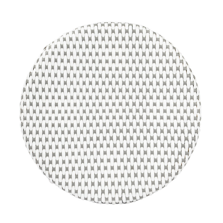 Gray and White Rattan Backless Counter Stool
