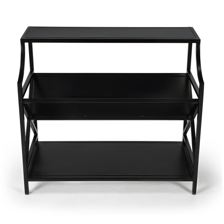 Keats 36" Black Iron 2-Tier Library Bookcase