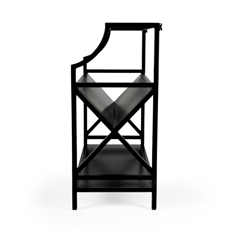 Keats 36" Black Iron 2-Tier Library Bookcase