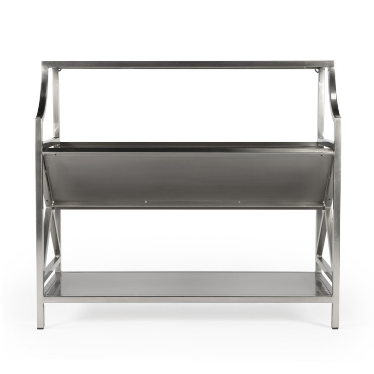 Keats Silver Iron 2-Tier 36" Bookcase