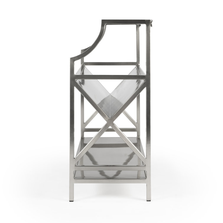 Keats Silver Iron 2-Tier 36" Bookcase