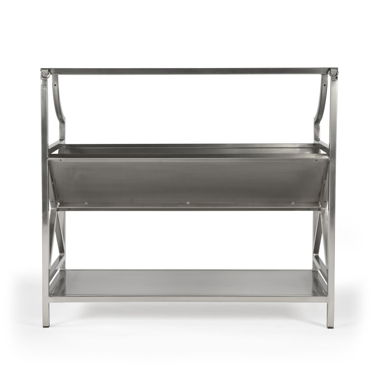 Keats Silver Iron 2-Tier 36" Bookcase
