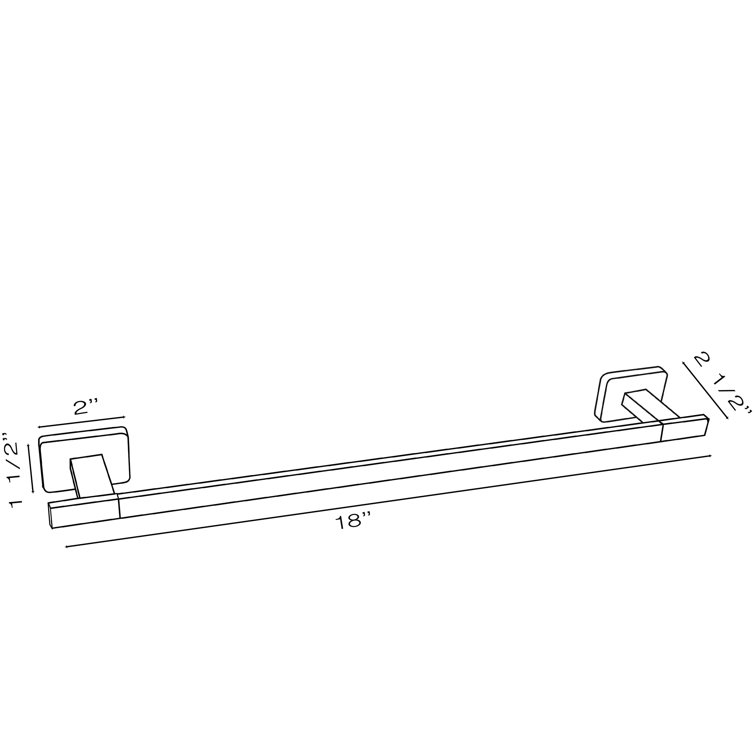 Chicago Black 18'' Wall Mounted Towel Bar