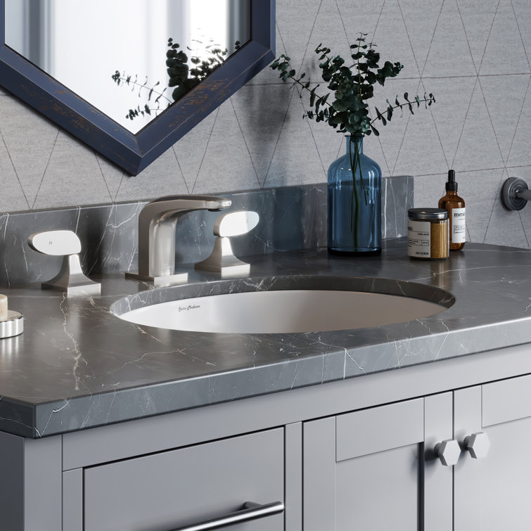 Plaisir White Ceramic 16.75" Oval Undermount Bathroom Sink