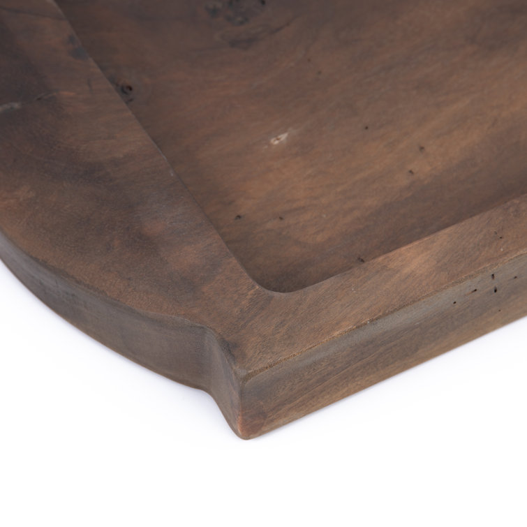 Lylah Ochre Reclaimed Wood Square Decorative Tray