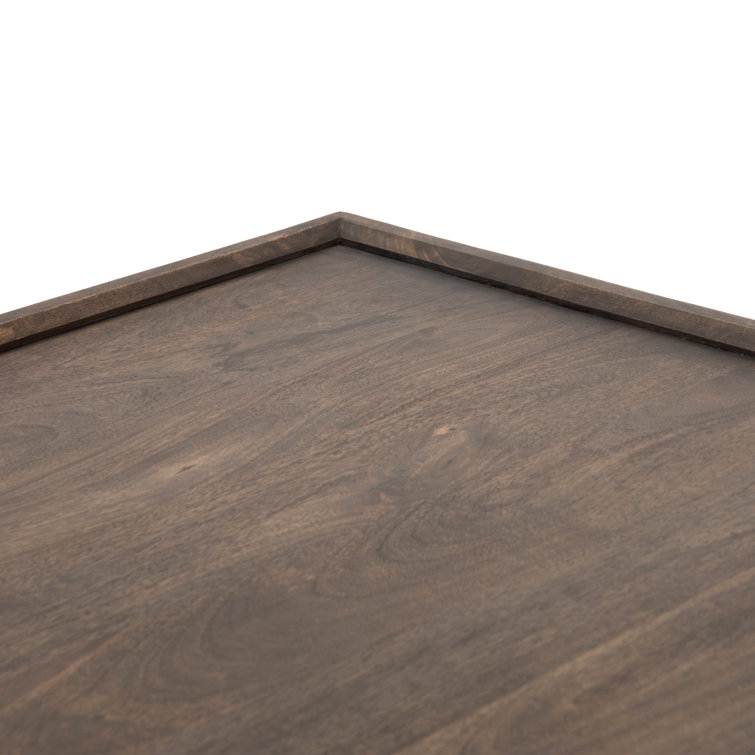 Aged Brown Acacia Solid Wood Square Coffee Table