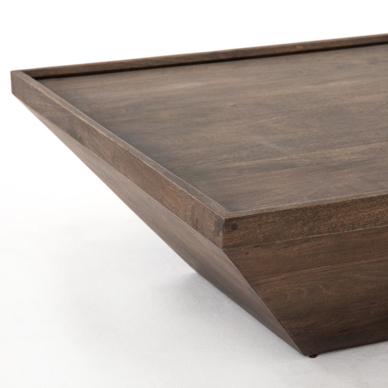 Aged Brown Acacia Solid Wood Square Coffee Table