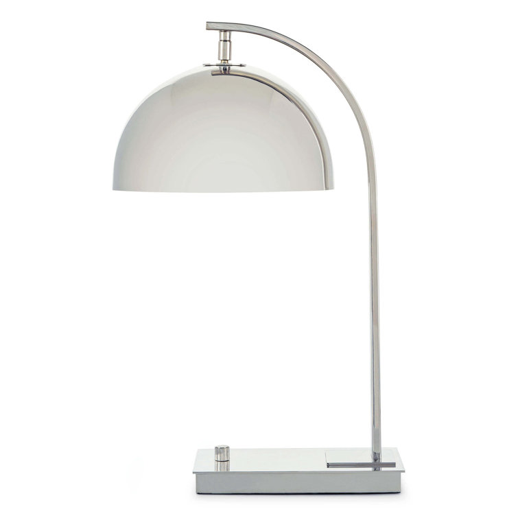 Polished Nickel Adjustable Arc Desk Lamp