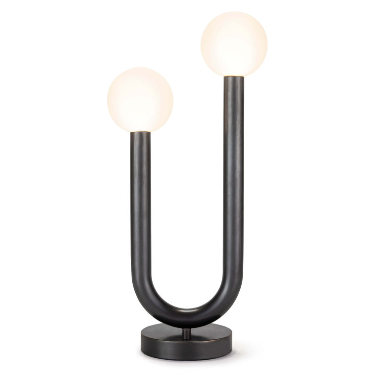 Happy Dual-Light Table Lamp in Oil Rubbed Bronze with Matte Globes