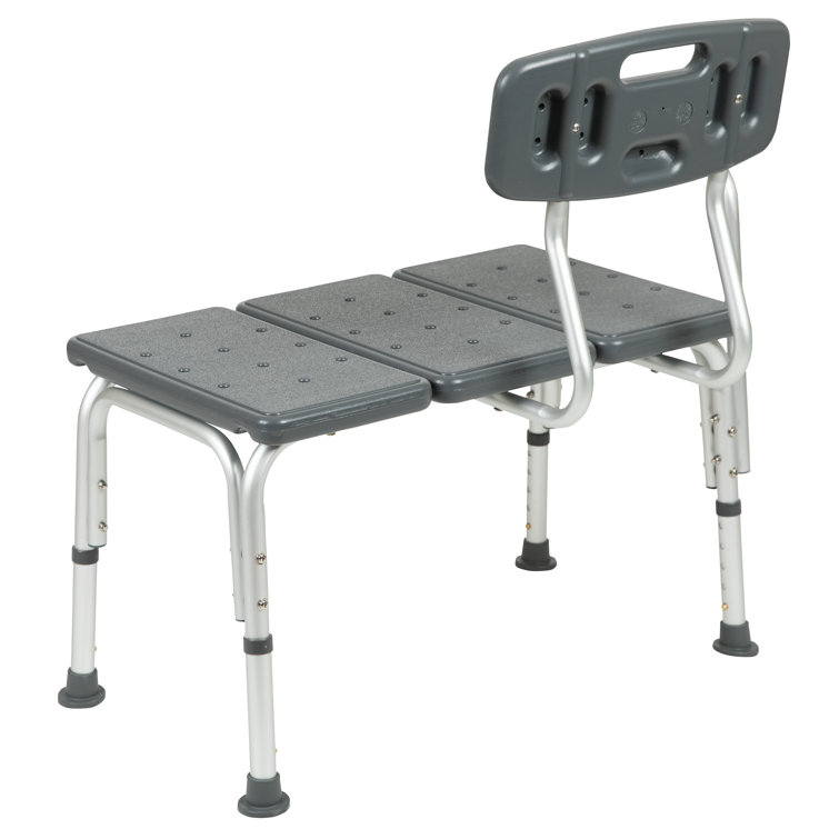 Hercules 300 Lb. Adjustable Gray Plastic Bath & Shower Transfer Bench