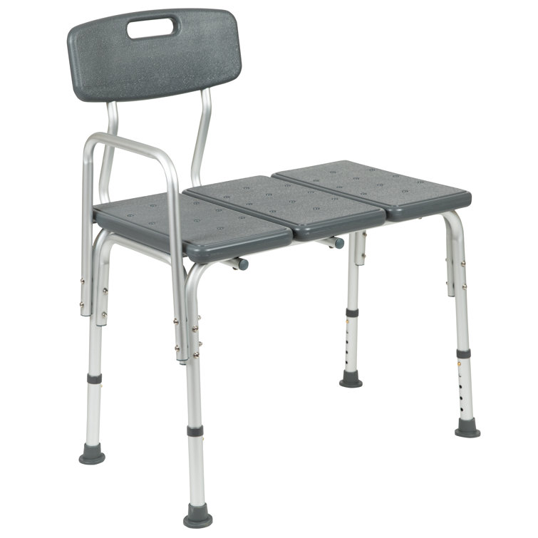 Hercules 300 Lb. Adjustable Gray Plastic Bath & Shower Transfer Bench