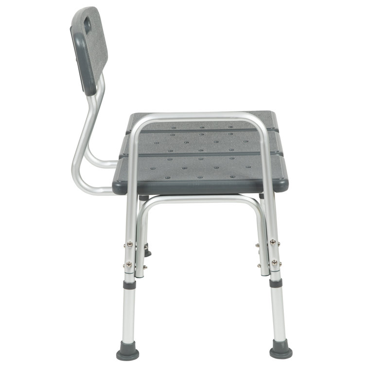 Hercules 300 Lb. Adjustable Gray Plastic Bath & Shower Transfer Bench