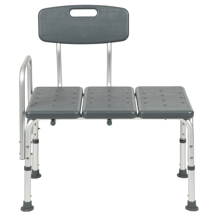 Hercules 300 Lb. Adjustable Gray Plastic Bath & Shower Transfer Bench