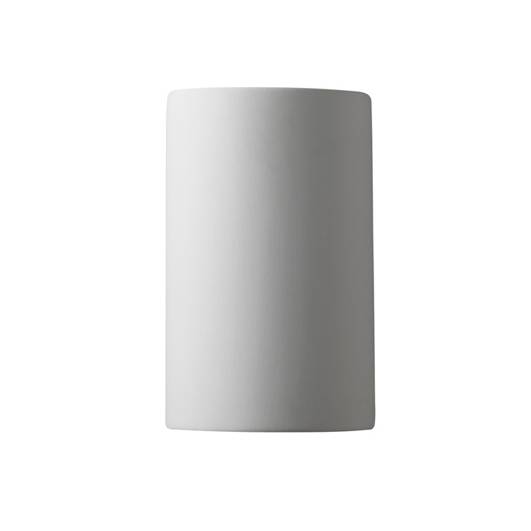 Elegant Gold and White Cylinder Dimmable Sconce, Direct Wired