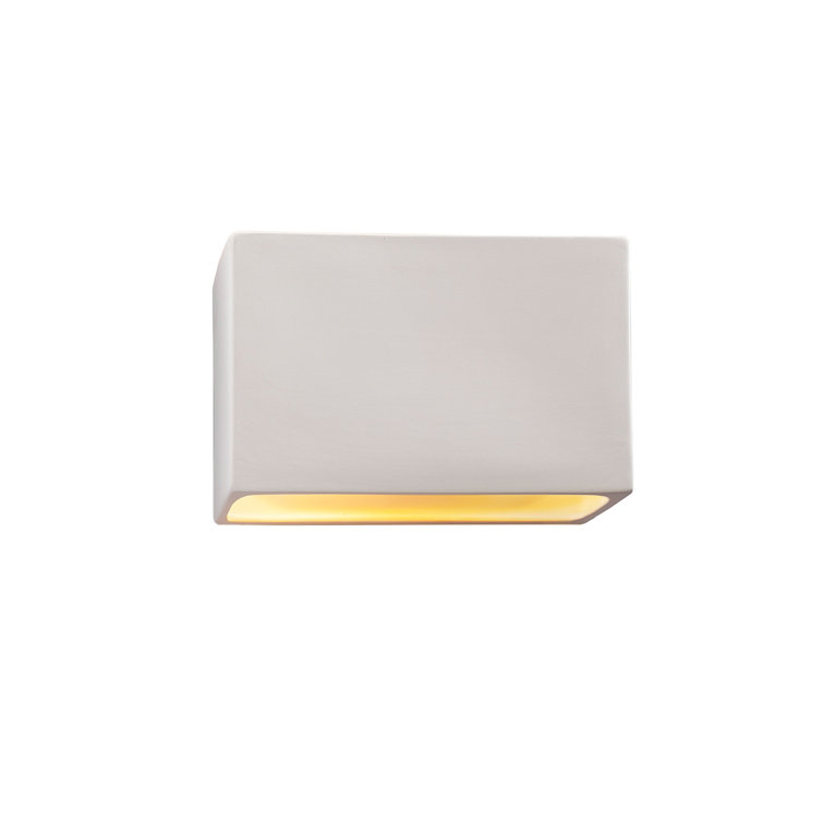 White Ceramic 10" Dimmable Outdoor Wall Sconce