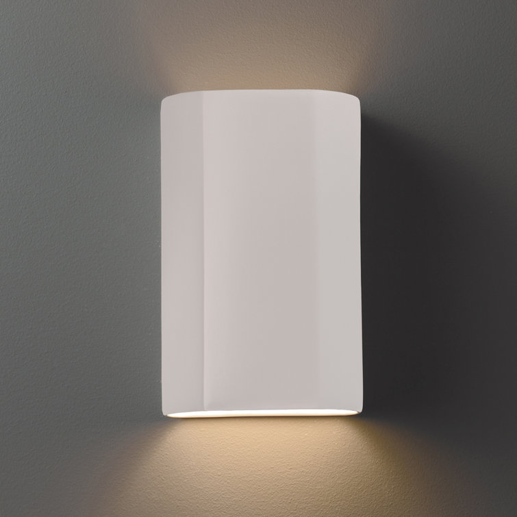 Matte White Ceramic Cylinder Outdoor Wall Sconce, Dimmable