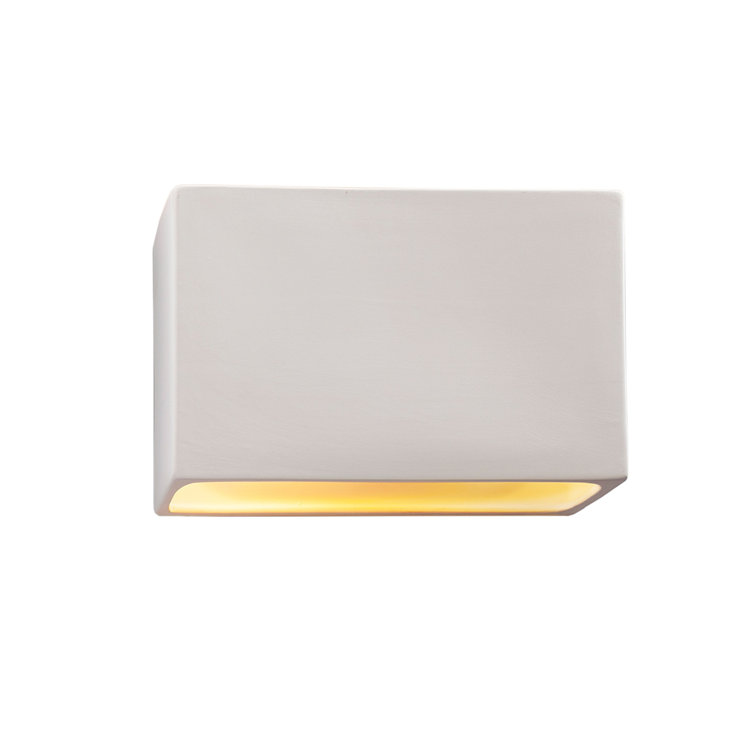 White Ceramic 10" Dimmable Outdoor Wall Sconce