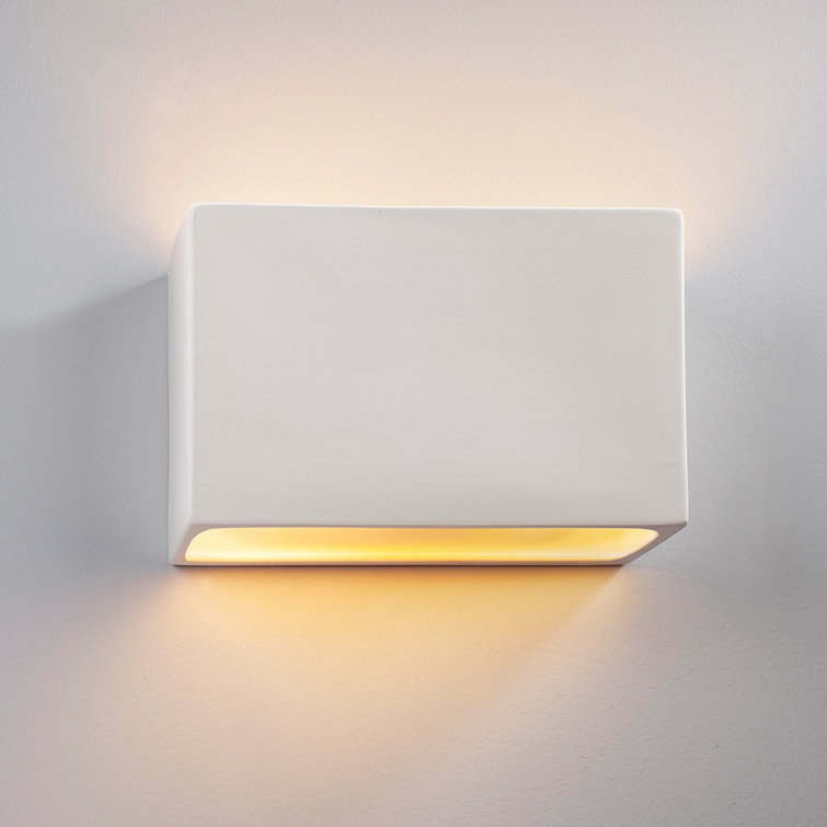 White Ceramic 10" Dimmable Outdoor Wall Sconce
