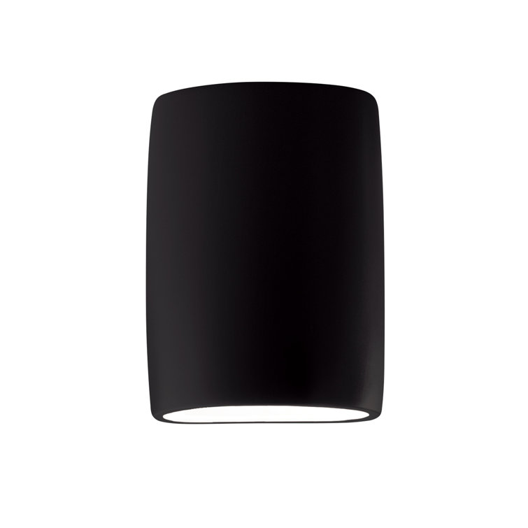 Black Ceramic Cylinder Outdoor Wall Sconce